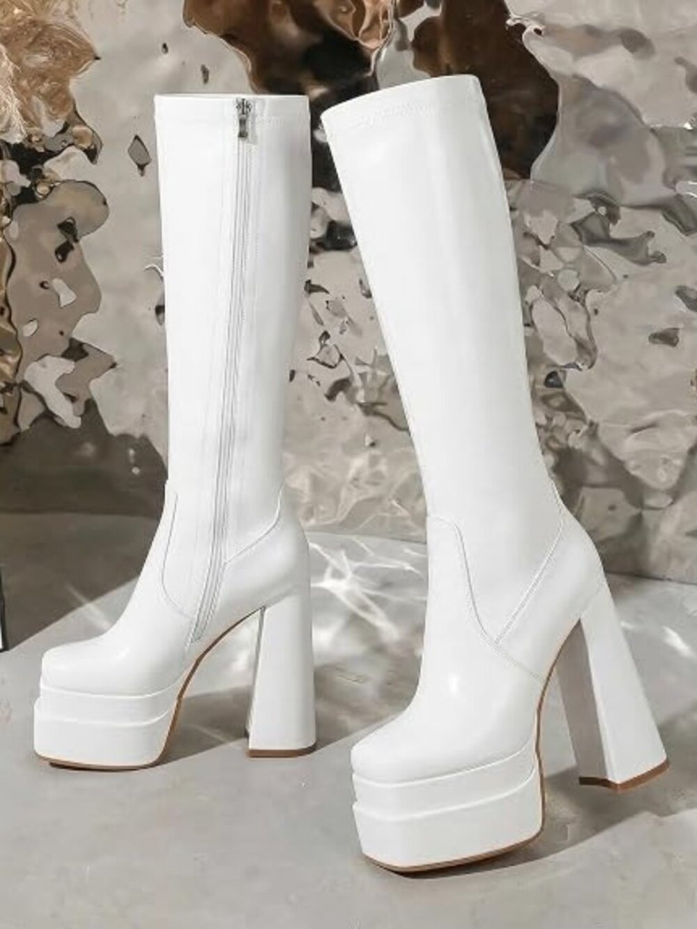 Classic Platform Knee High Boots Go Go Boots